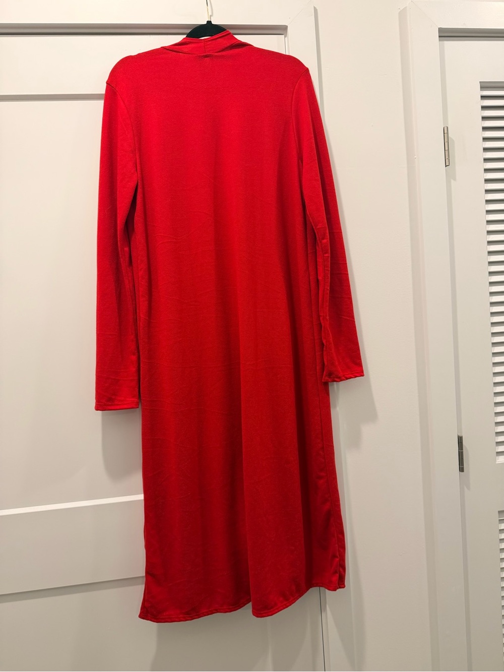 Agnes & Dora Long Open-Front Red Duster Robe - Picture 2 of 6